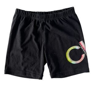 Calvin Klein performance shorts girls size medium 8-10 black multicolor logo